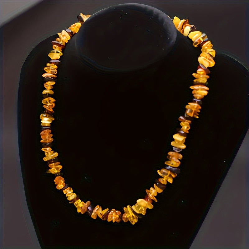 Natural Amber Chip Necklace