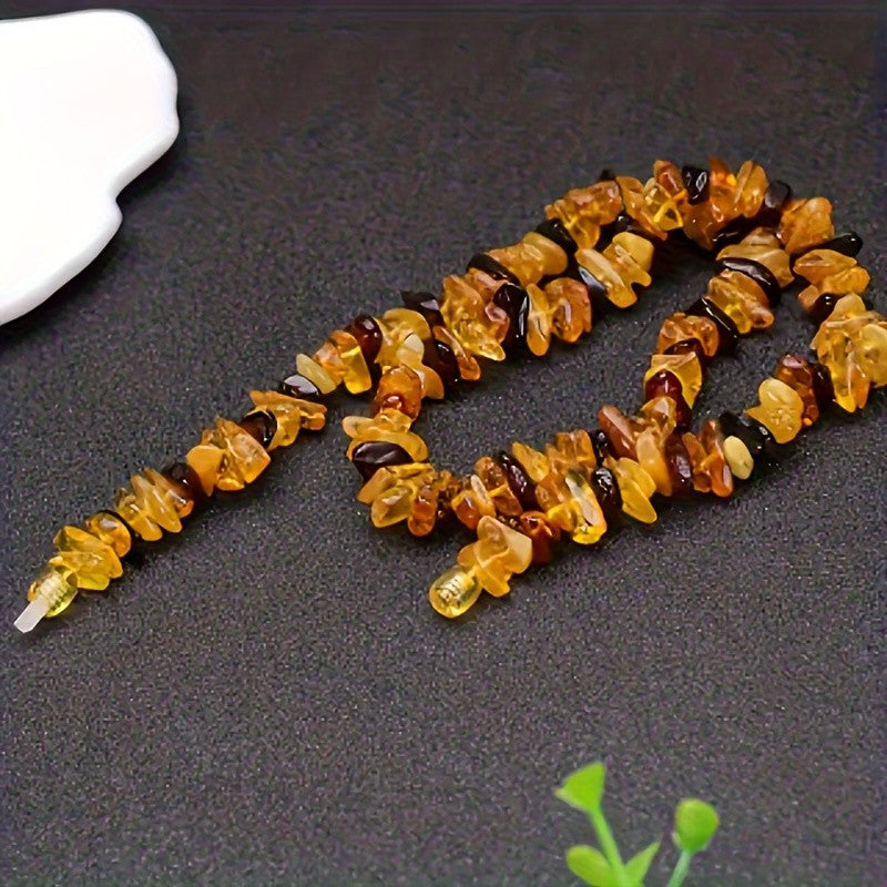 Natural Amber Chip Necklace