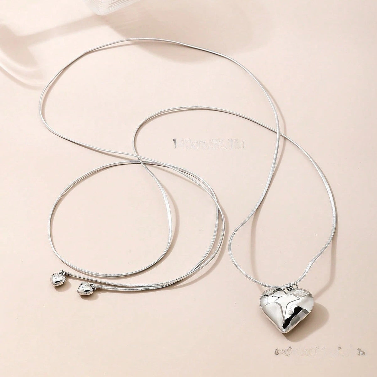 Layered Heart & Cord Necklace