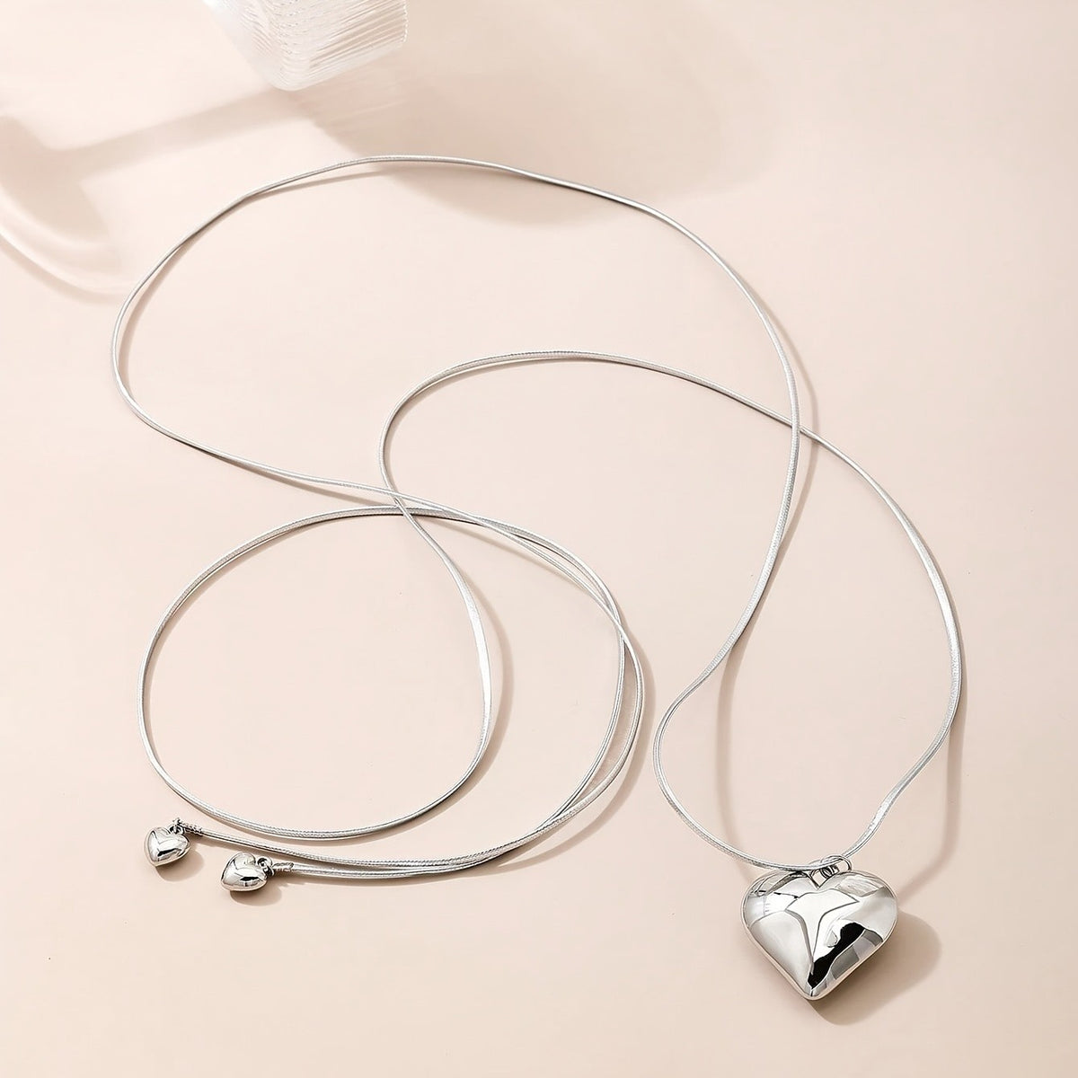 Layered Heart & Cord Necklace