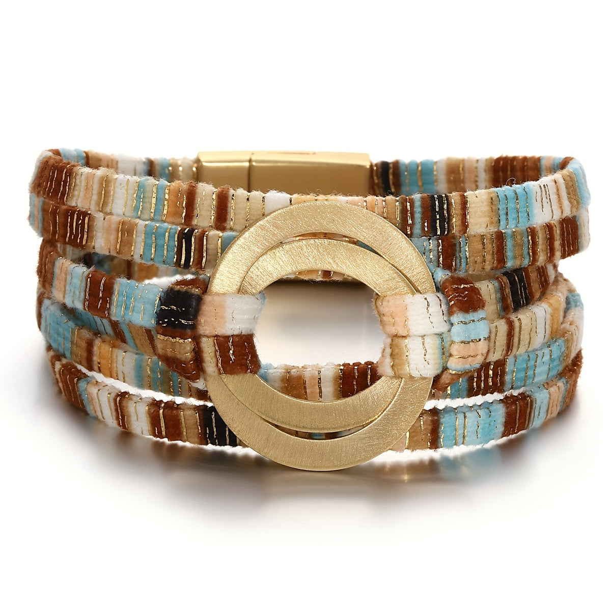 Striped Multi-Strand Circle Bracelet