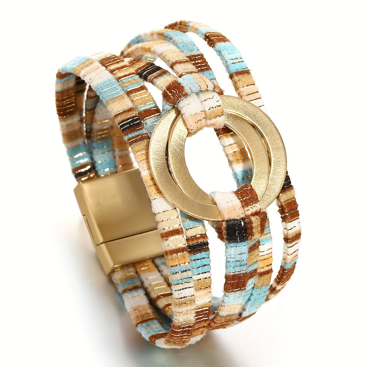 Striped Multi-Strand Circle Bracelet