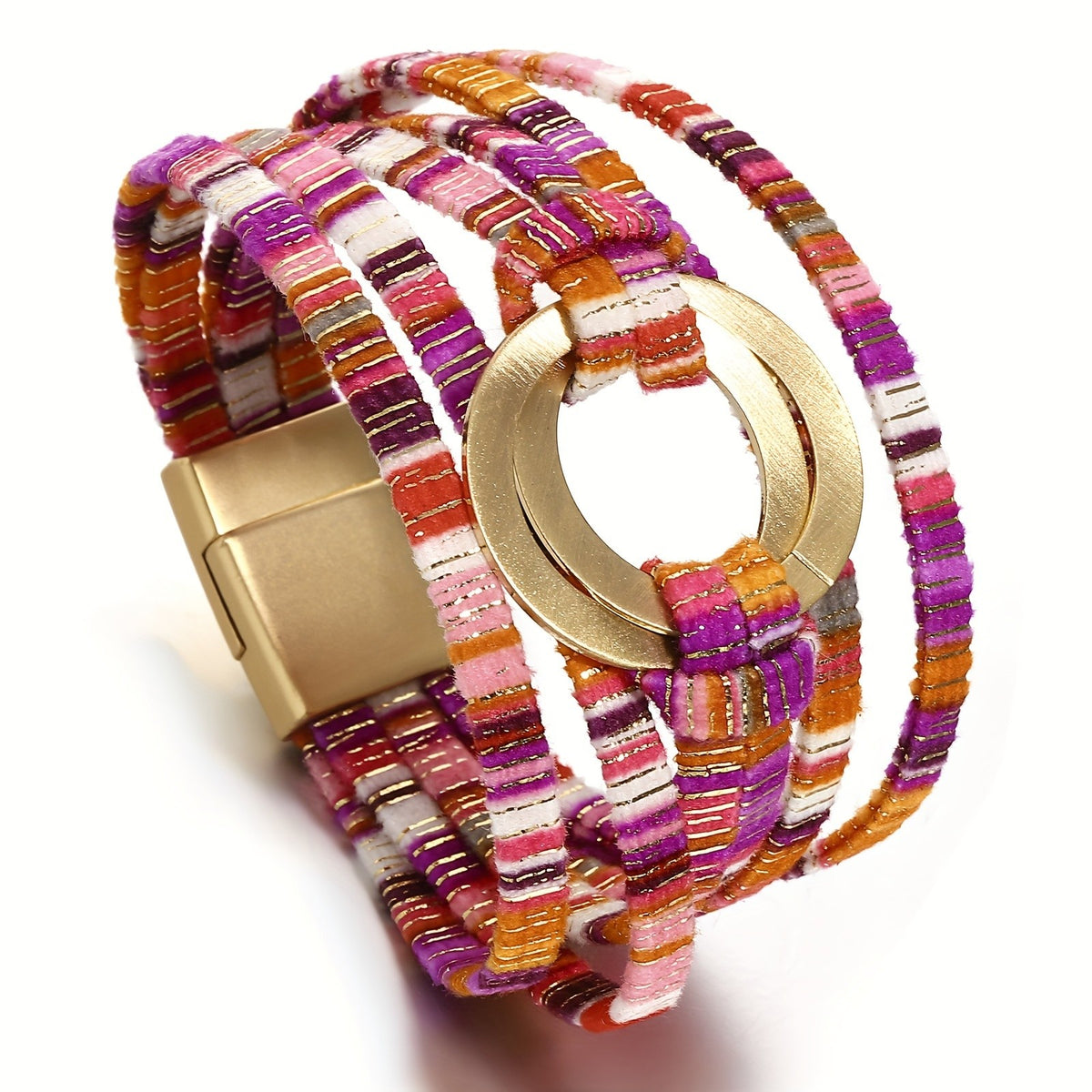 Striped Multi-Strand Circle Bracelet
