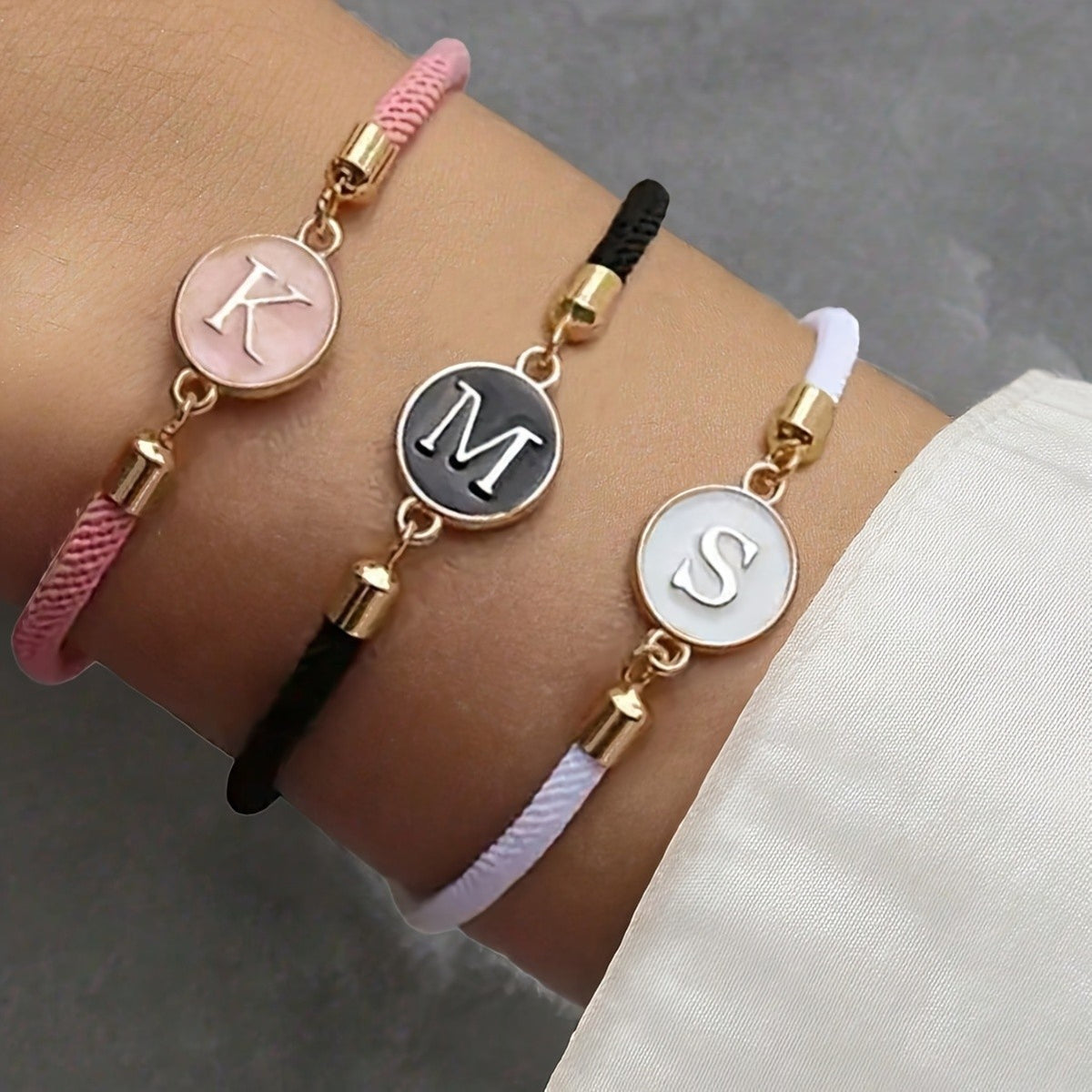 Initial Woven Cord Bracelet