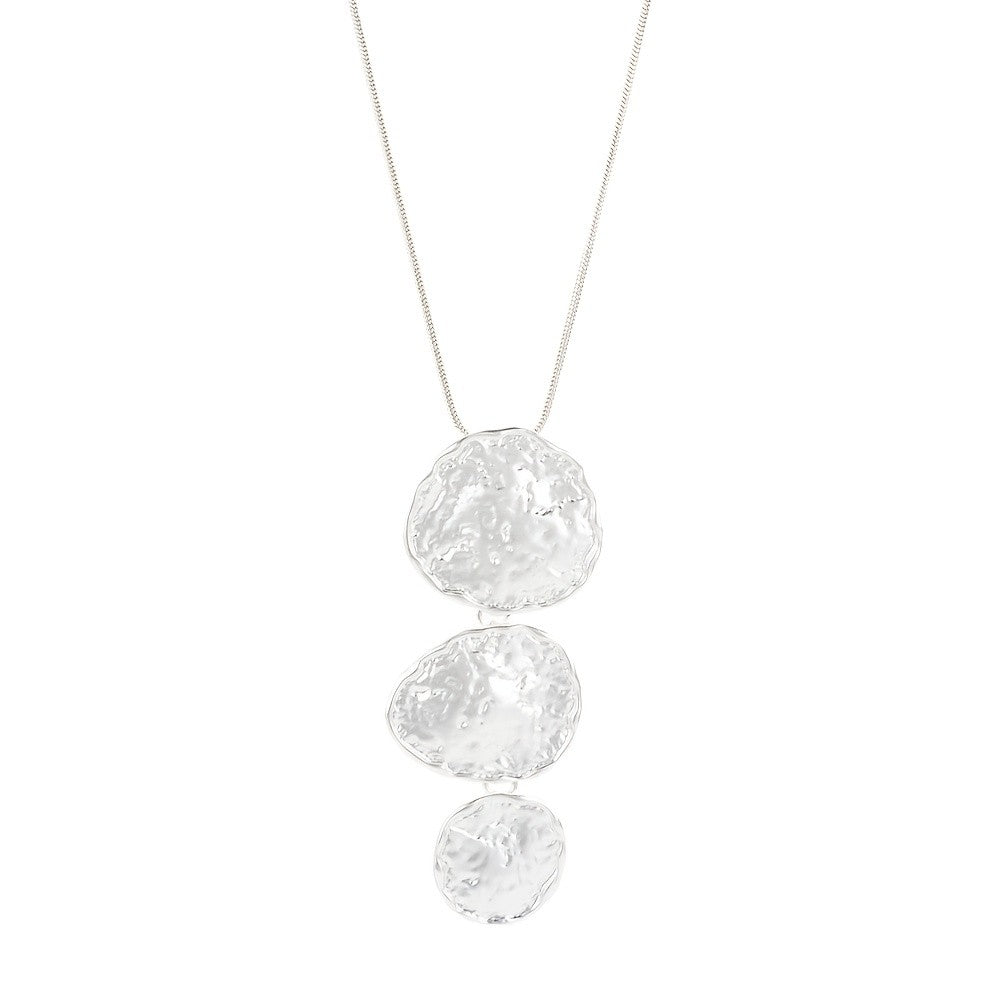 Textured Disc Cascade Necklace