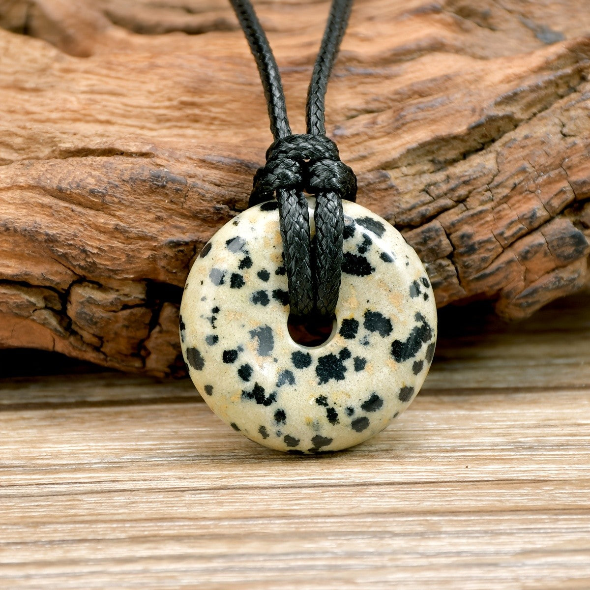 Speckled Stone Donut Necklace