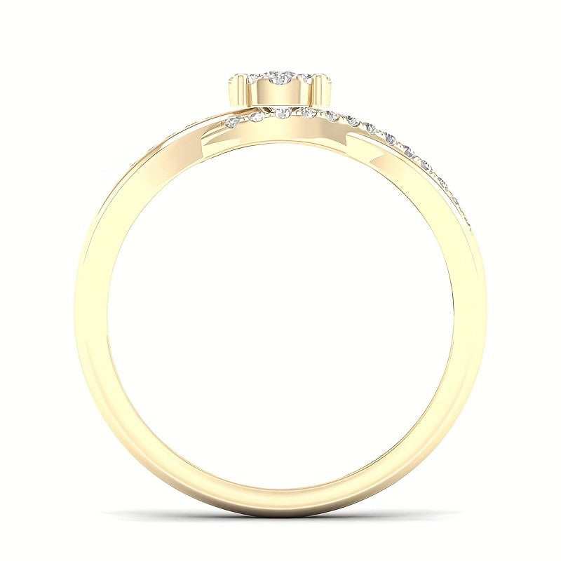 Intertwined Crystal Halo Ring