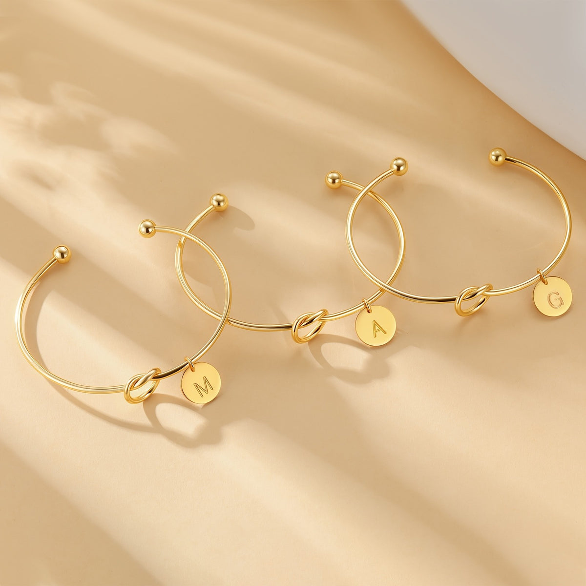 Knotted Initial Open Bangle