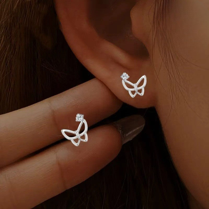 Open Wing Butterfly Stud Earrings