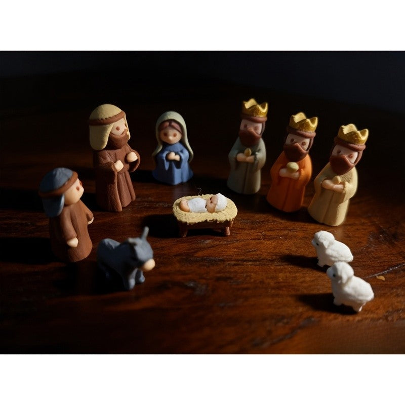 Miniature Nativity Scene Tin Set