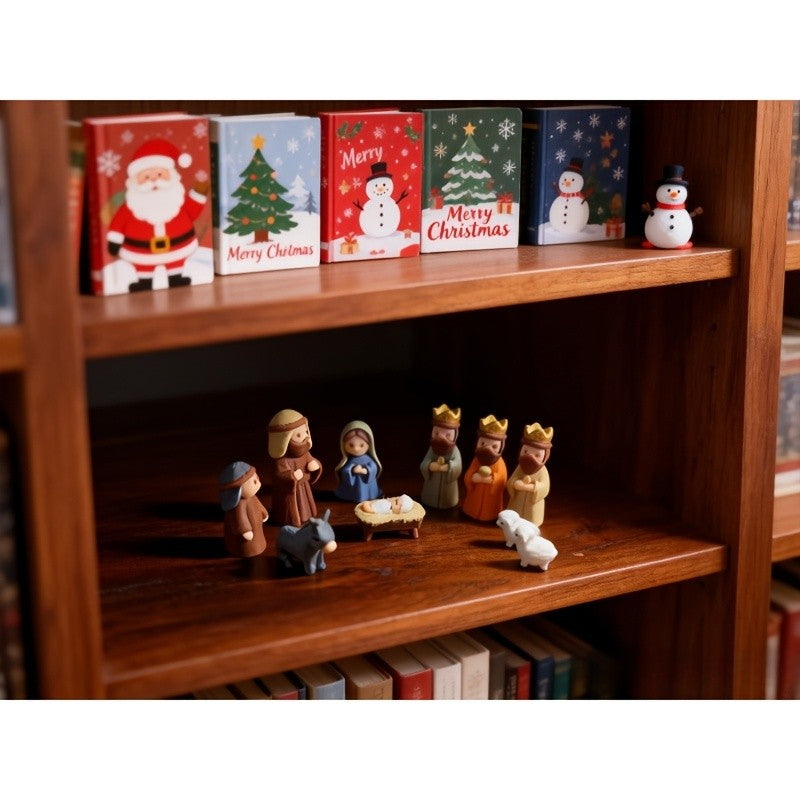 Miniature Nativity Scene Tin Set