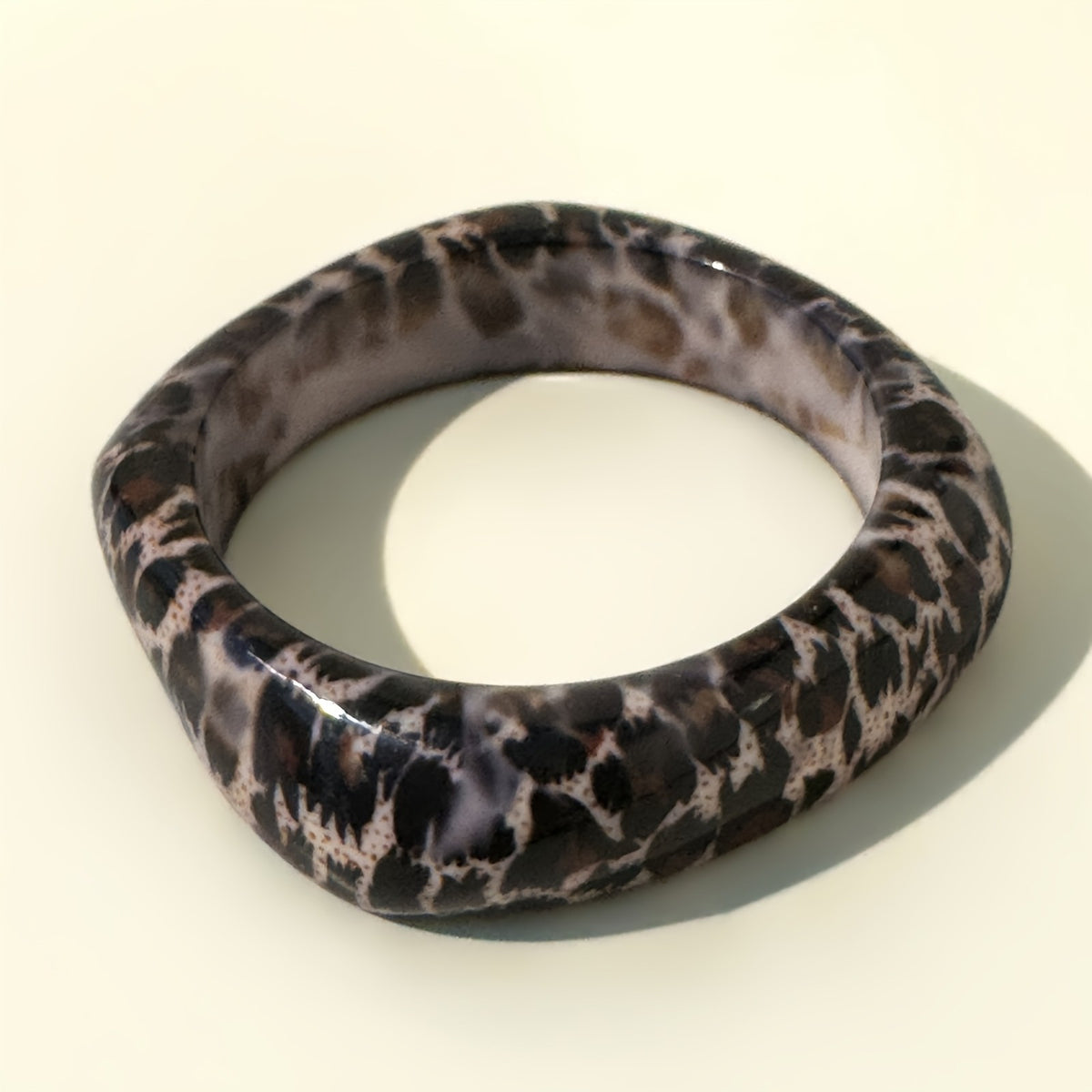 Leopard Print Wide Resin Bracelet