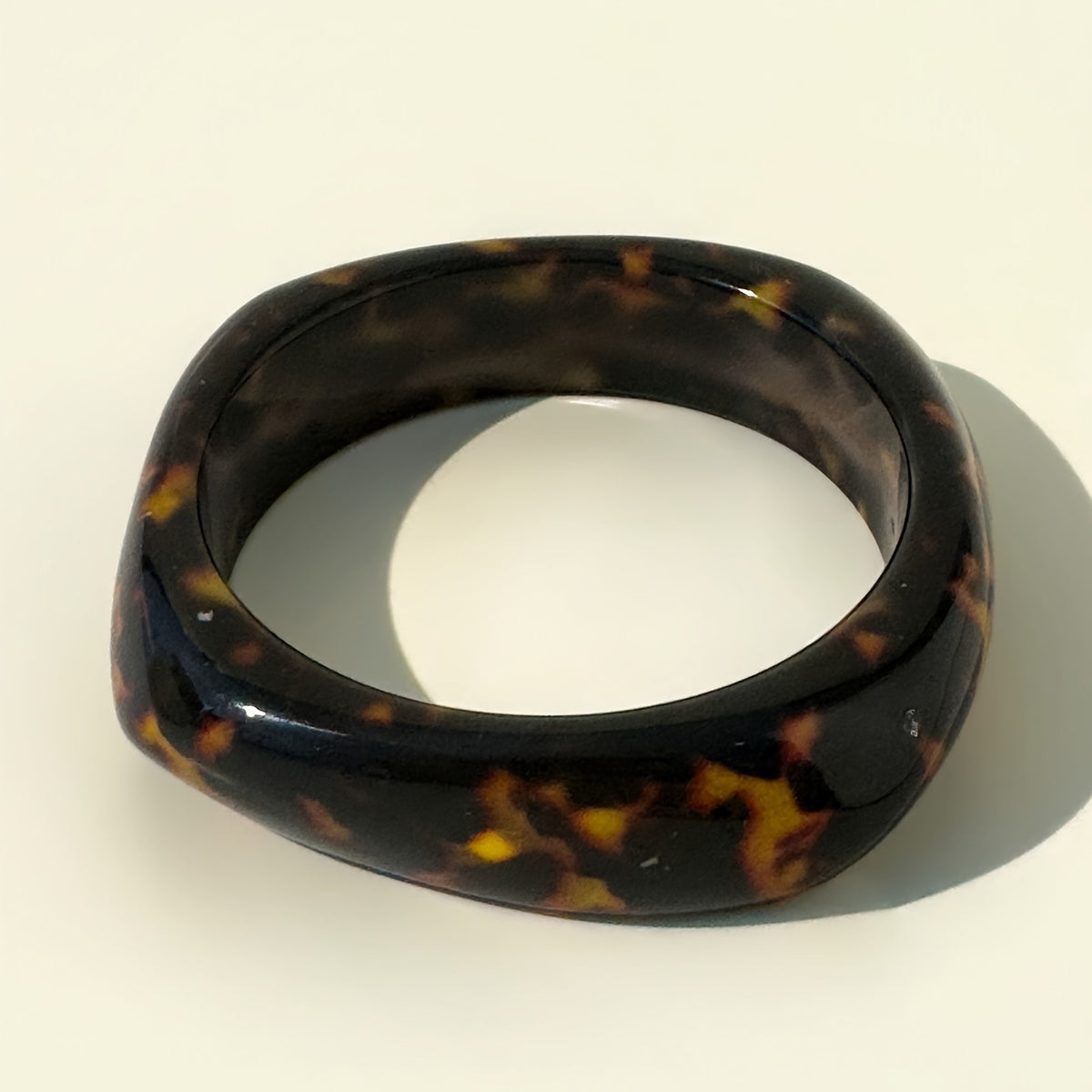 Leopard Print Wide Resin Bracelet