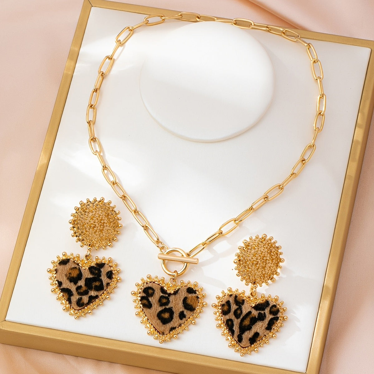 Leopard Heart Jewelry Set