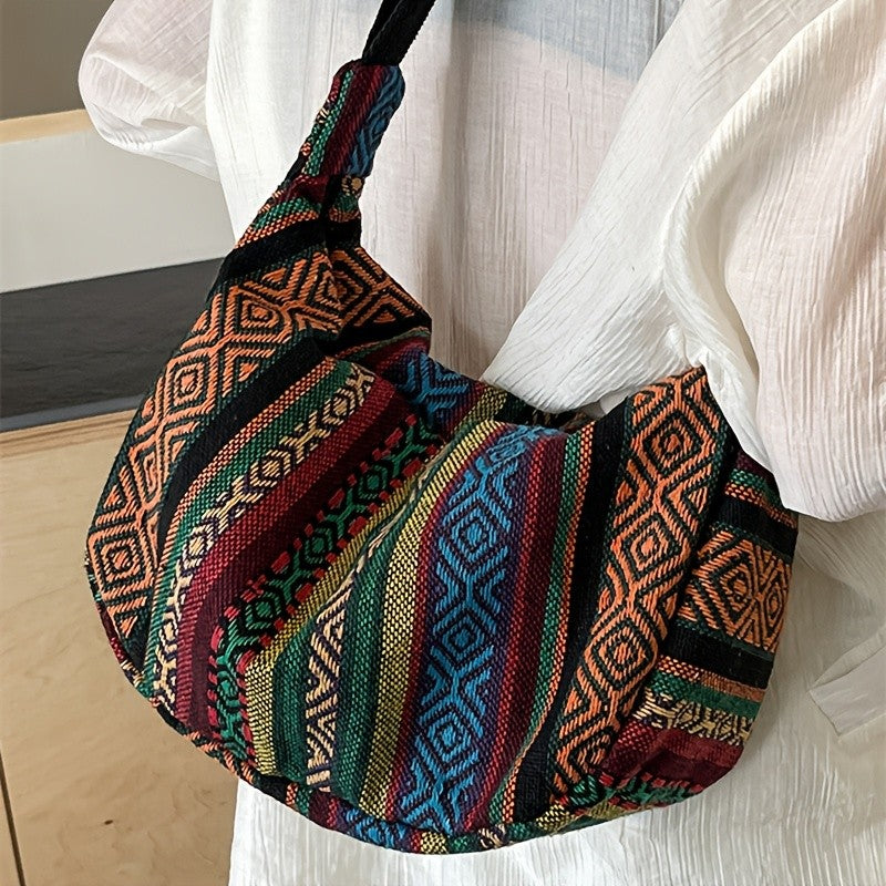 Striped Tribal Crossbody Bag