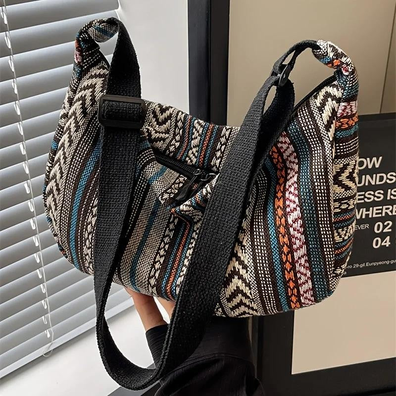 Striped Tribal Crossbody Bag