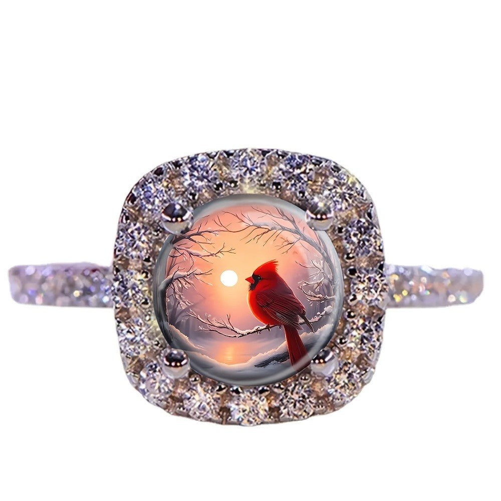 Red Cardinal Square Ring