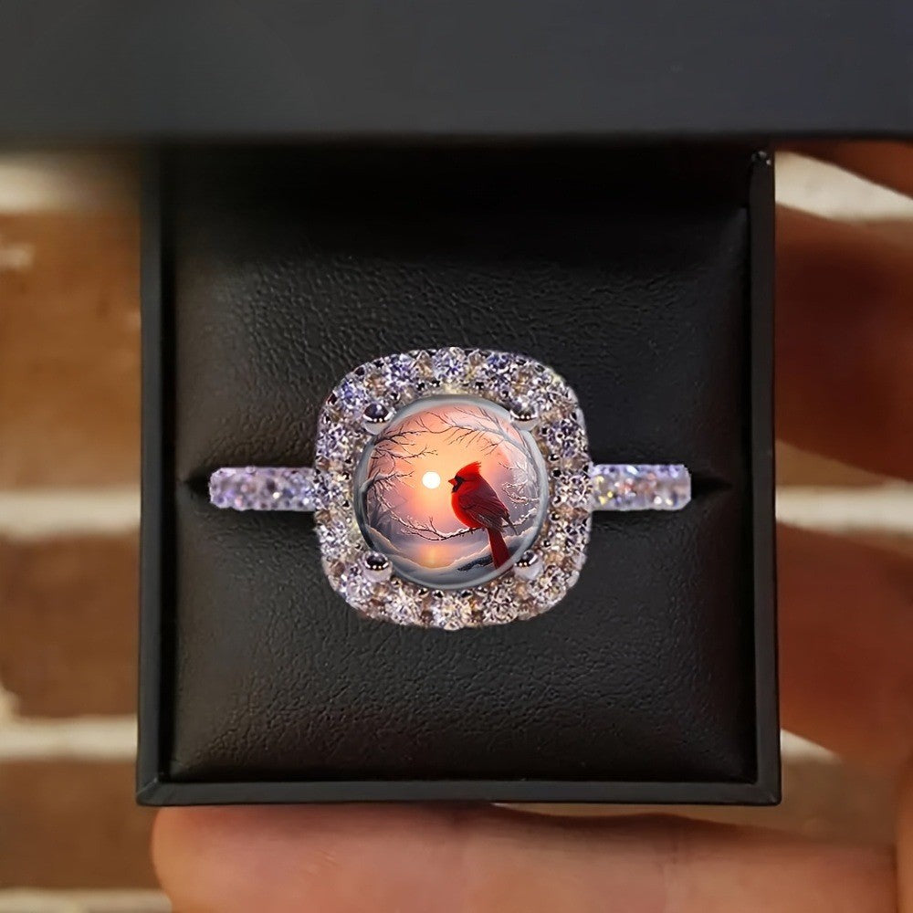 Red Cardinal Square Ring
