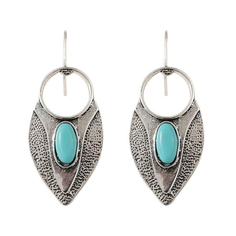 Turquoise Geometric Drop Earrings