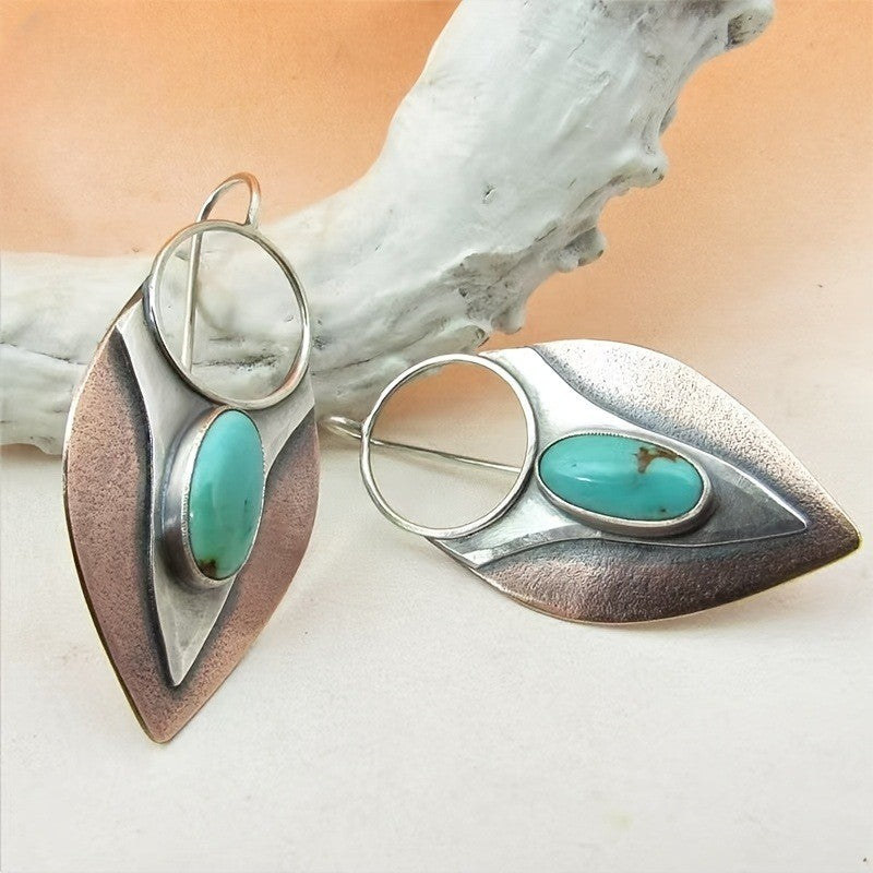 Turquoise Geometric Drop Earrings