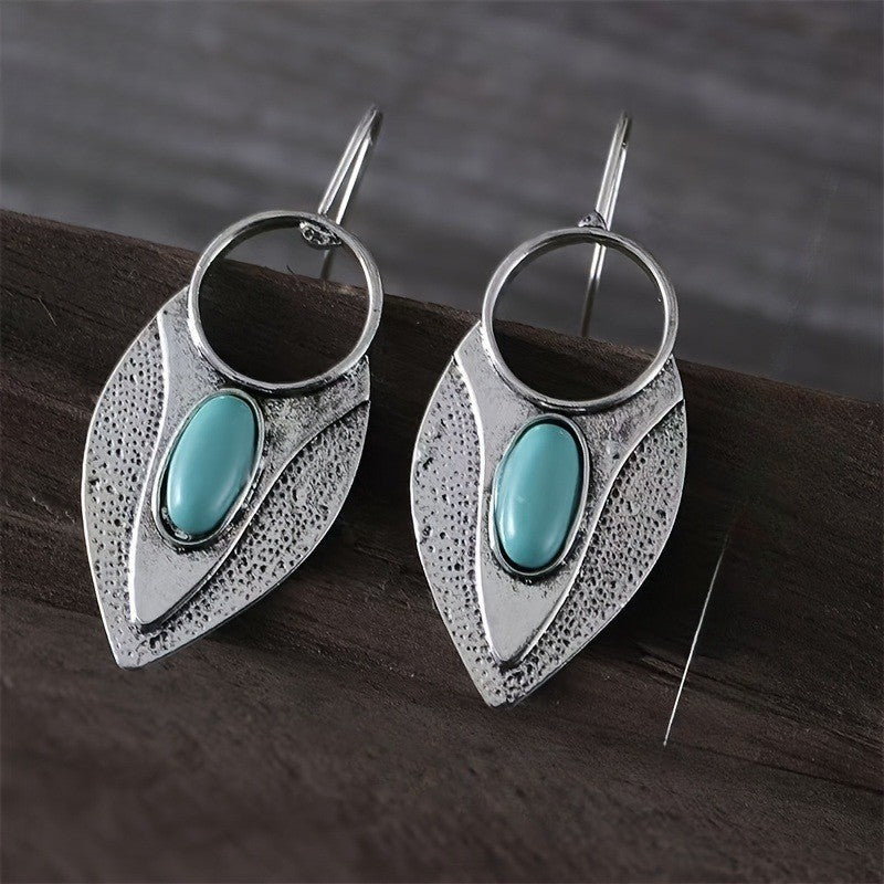 Turquoise Geometric Drop Earrings
