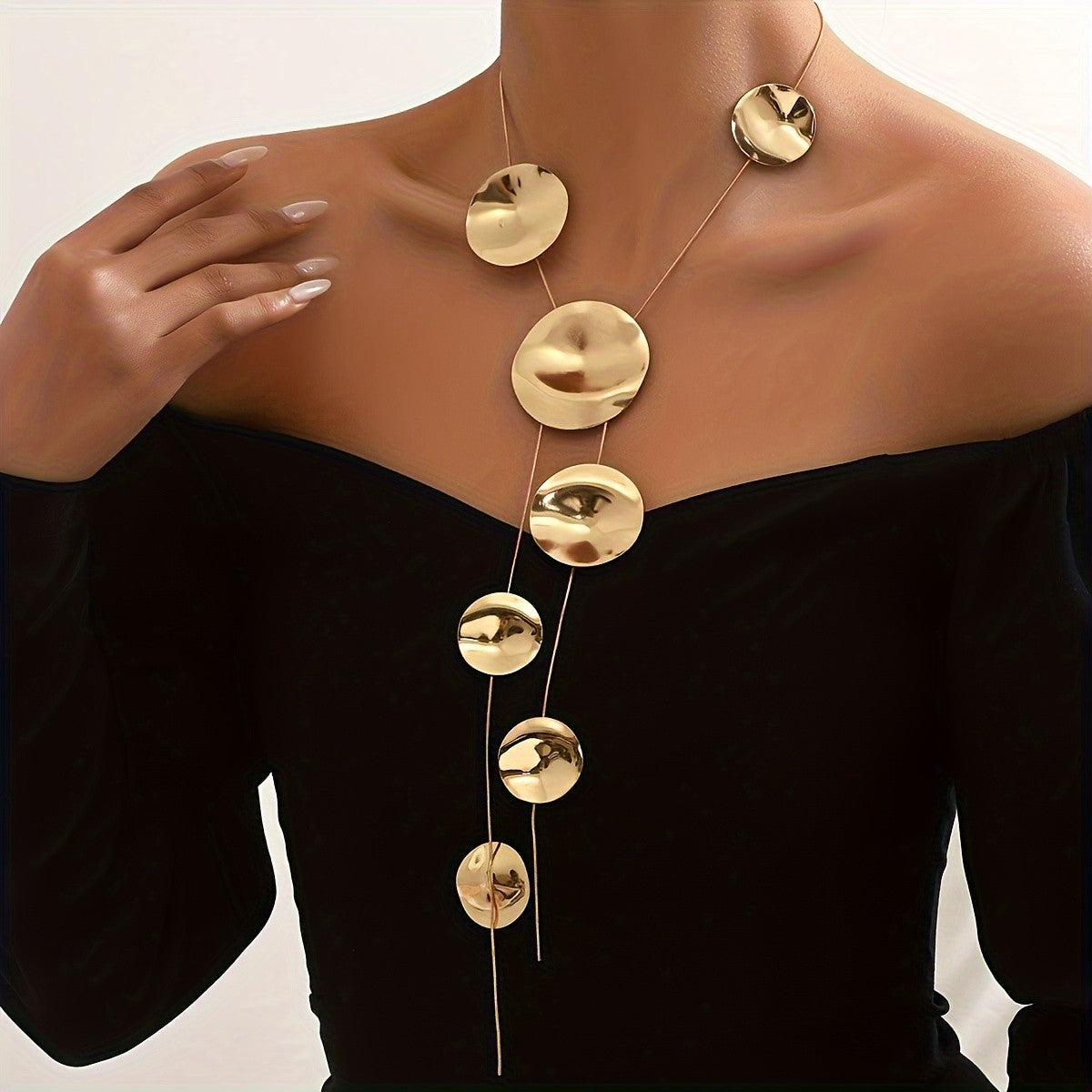 Textured Swirl Disc Necklace