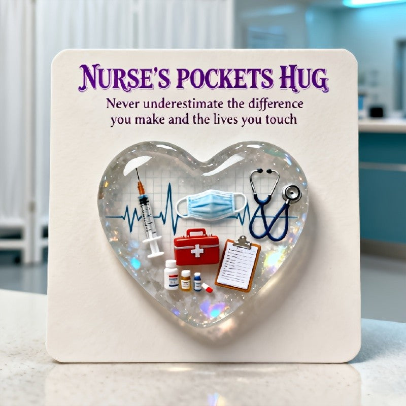 Nurse Pocket Hug Heart Token