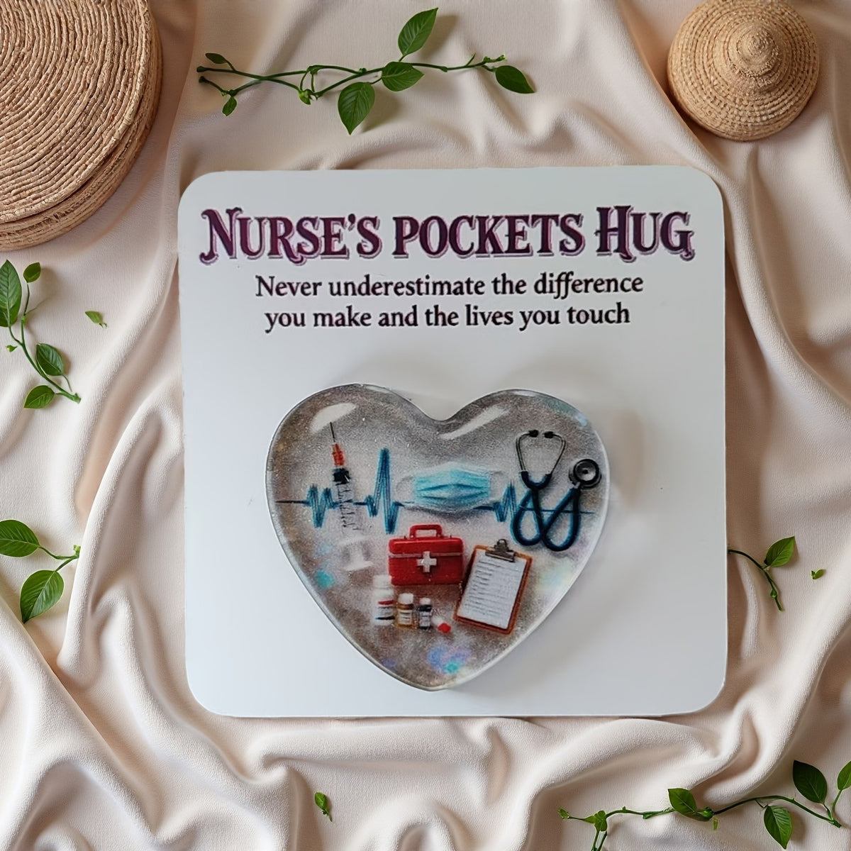 Nurse Pocket Hug Heart Token