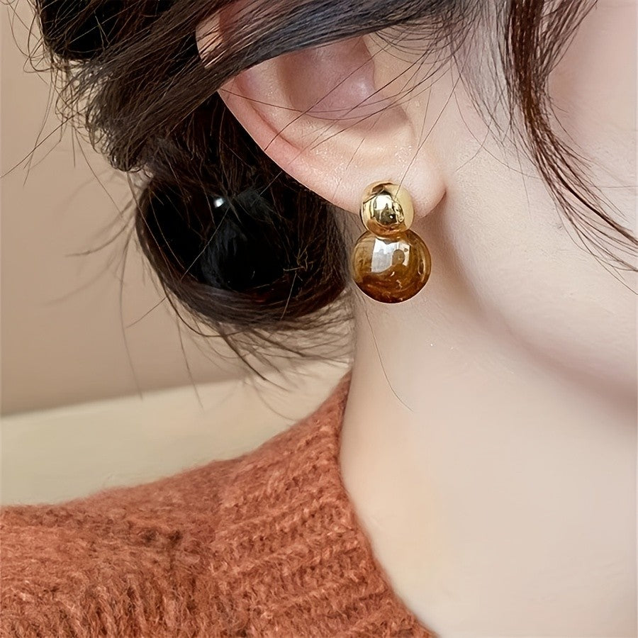 Amber Resin Drop Earrings