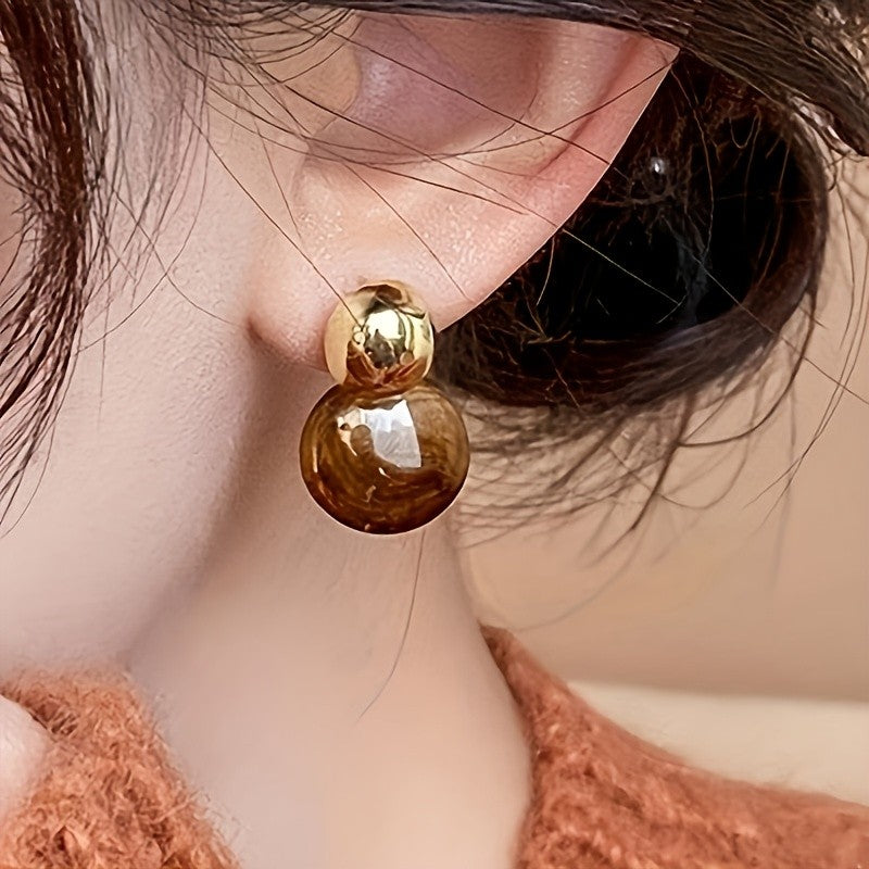 Amber Resin Drop Earrings