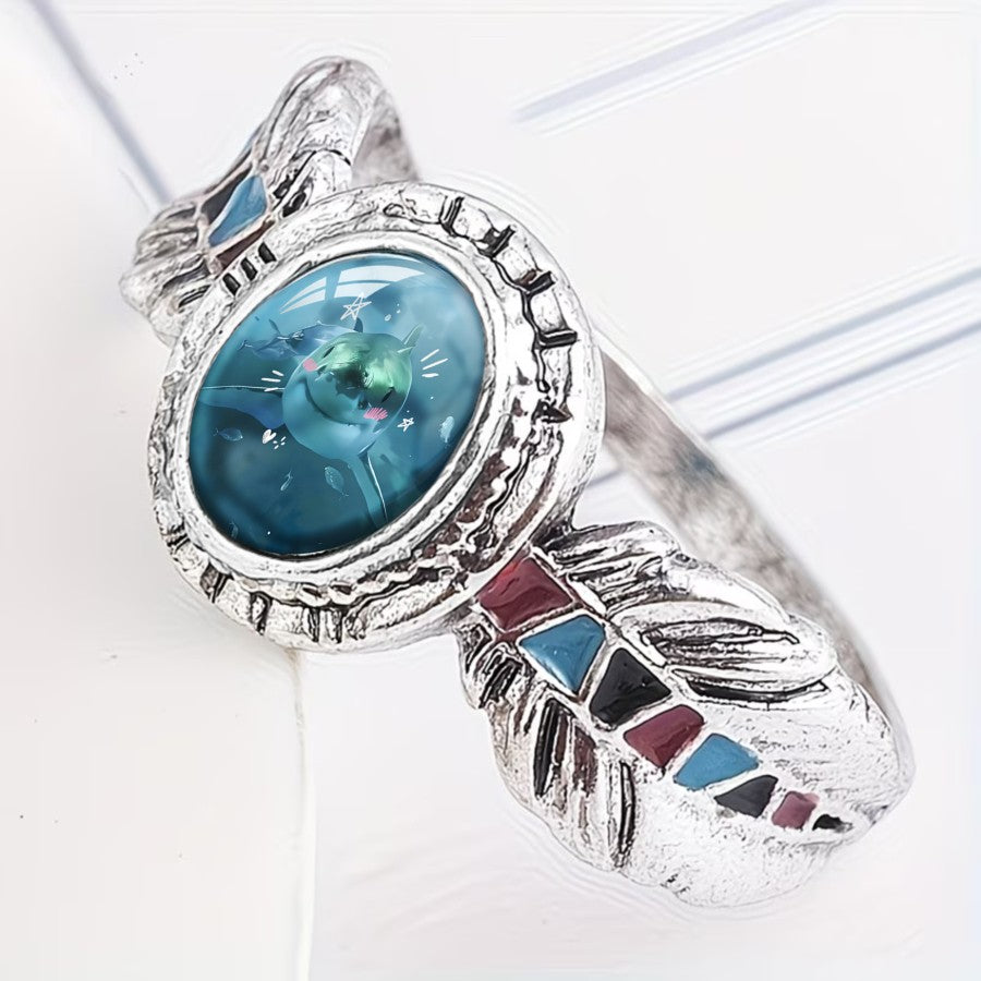 Ocean Shark Oval Ring
