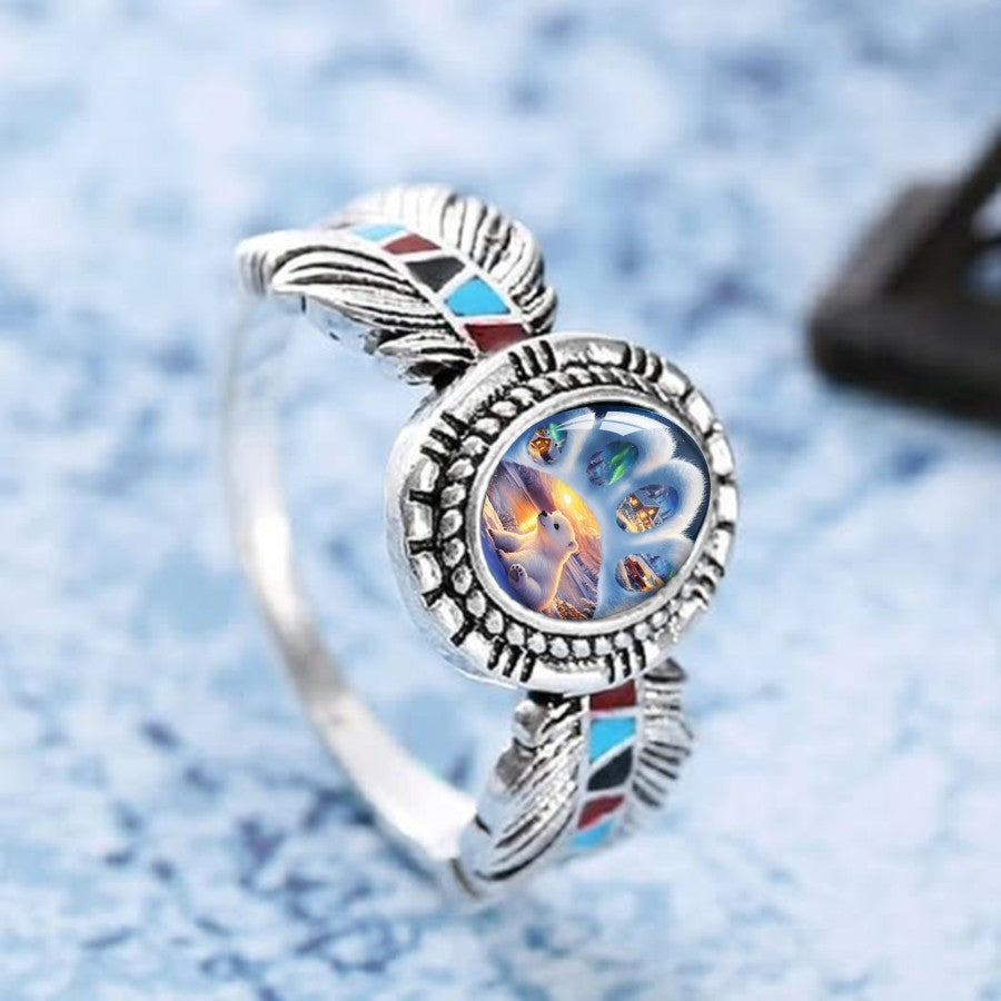 Polar Bear Paw Print Ring