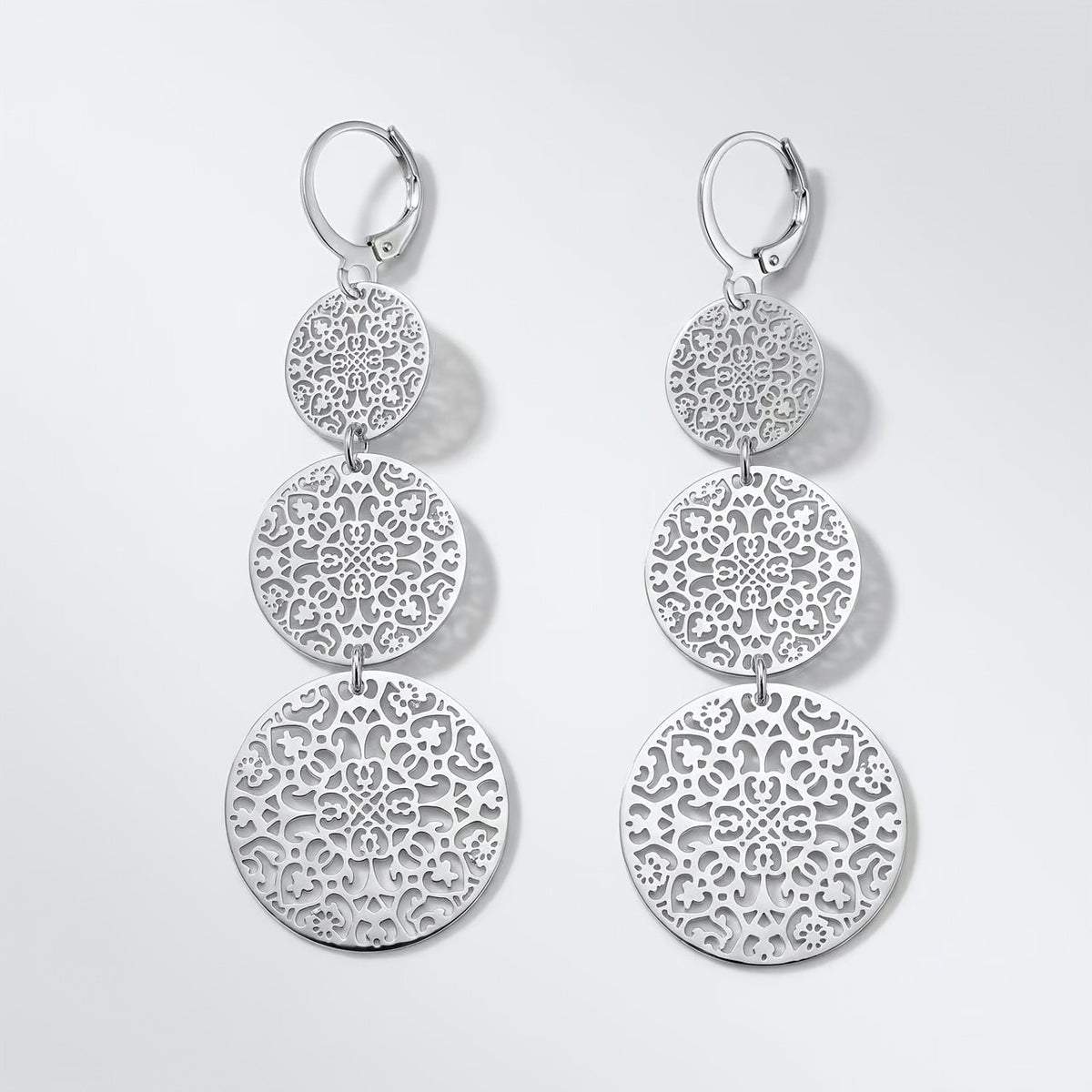 Filigree Circle Drop Earrings