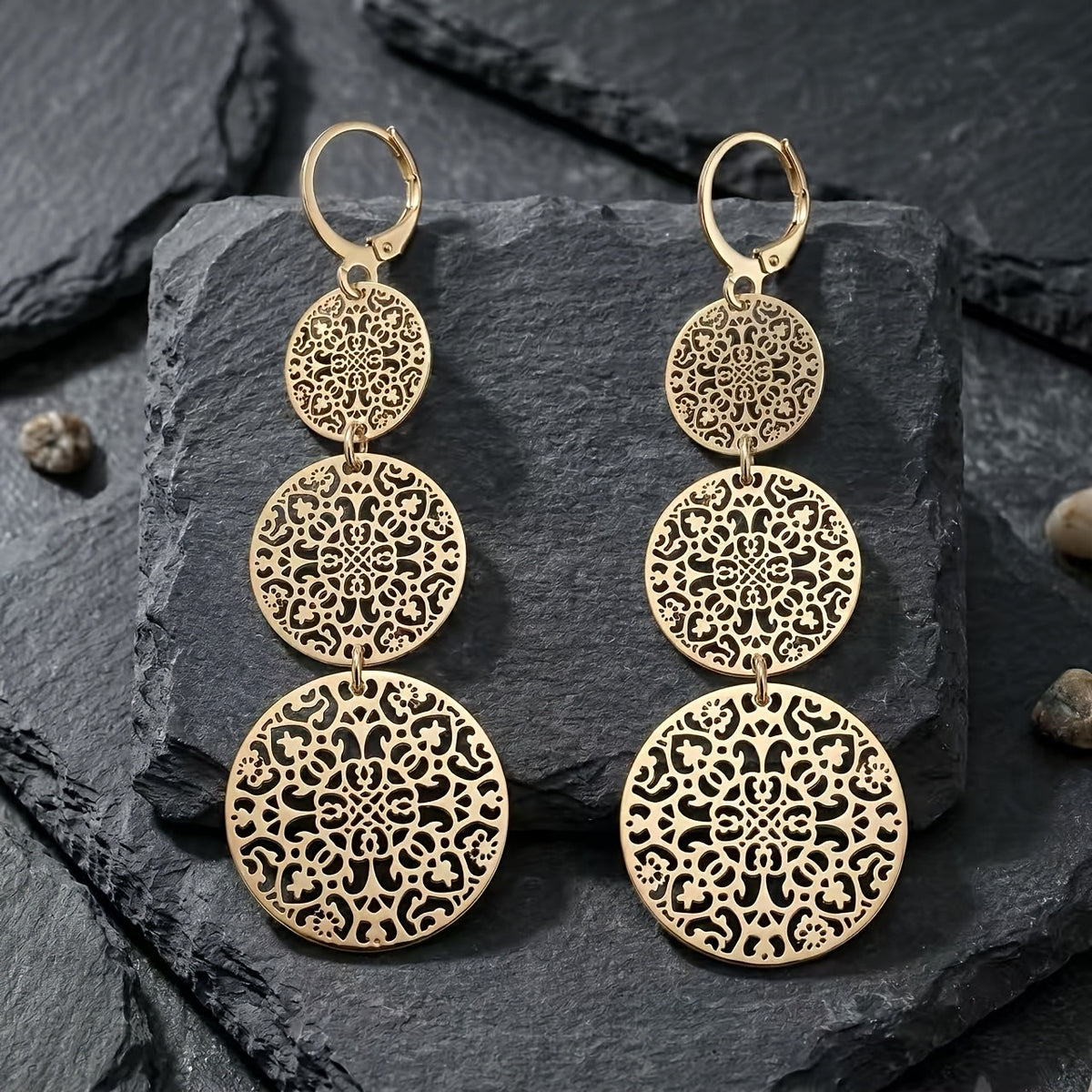 Filigree Circle Drop Earrings