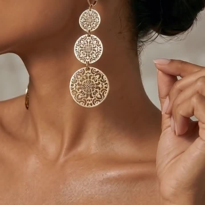 Filigree Circle Drop Earrings