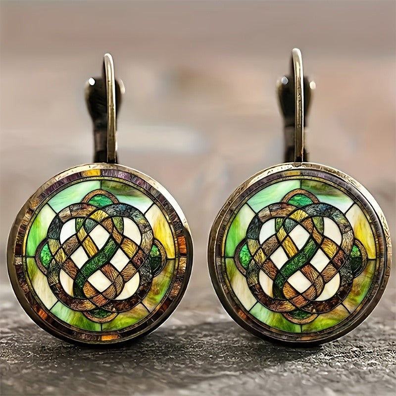 Celtic Knot Stained Glass Earrings