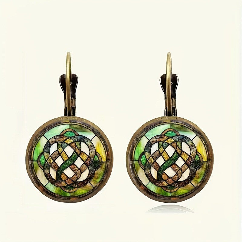 Celtic Knot Stained Glass Earrings