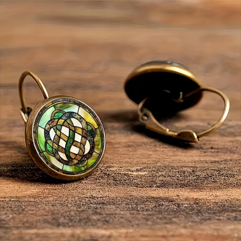 Celtic Knot Stained Glass Earrings