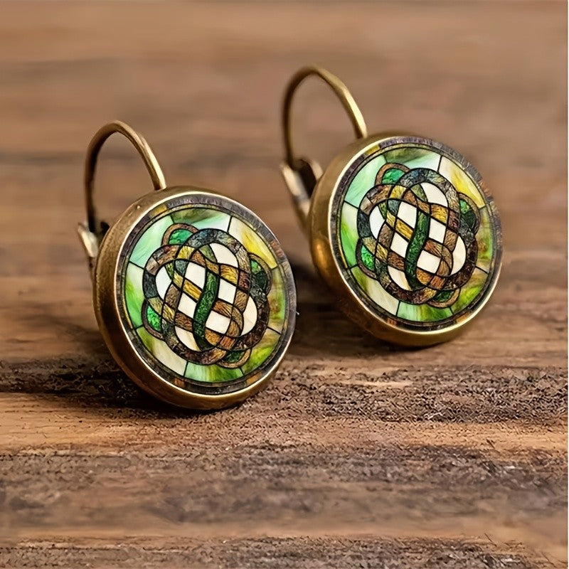 Celtic Knot Stained Glass Earrings