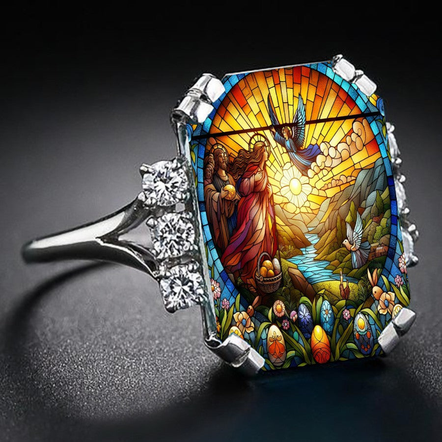 Stained Glass Resurrection Ring
