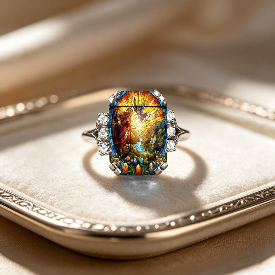 Stained Glass Resurrection Ring