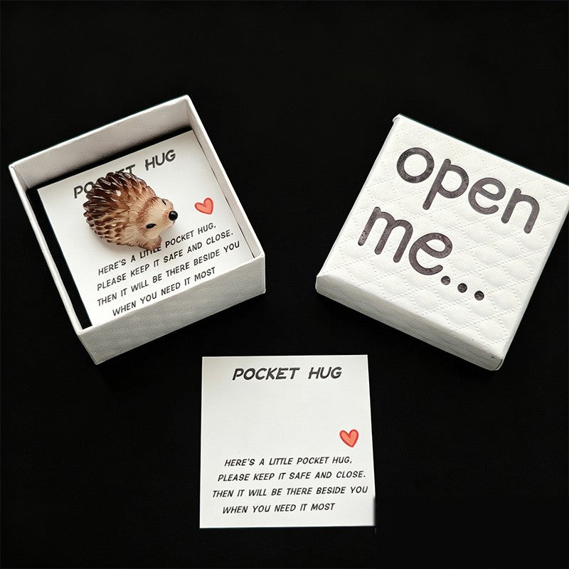 Resin Mini Hedgehog Pocket Hug Box