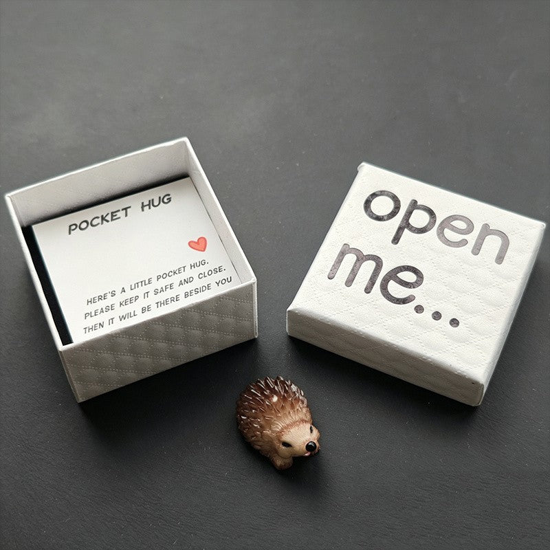 Resin Mini Hedgehog Pocket Hug Box