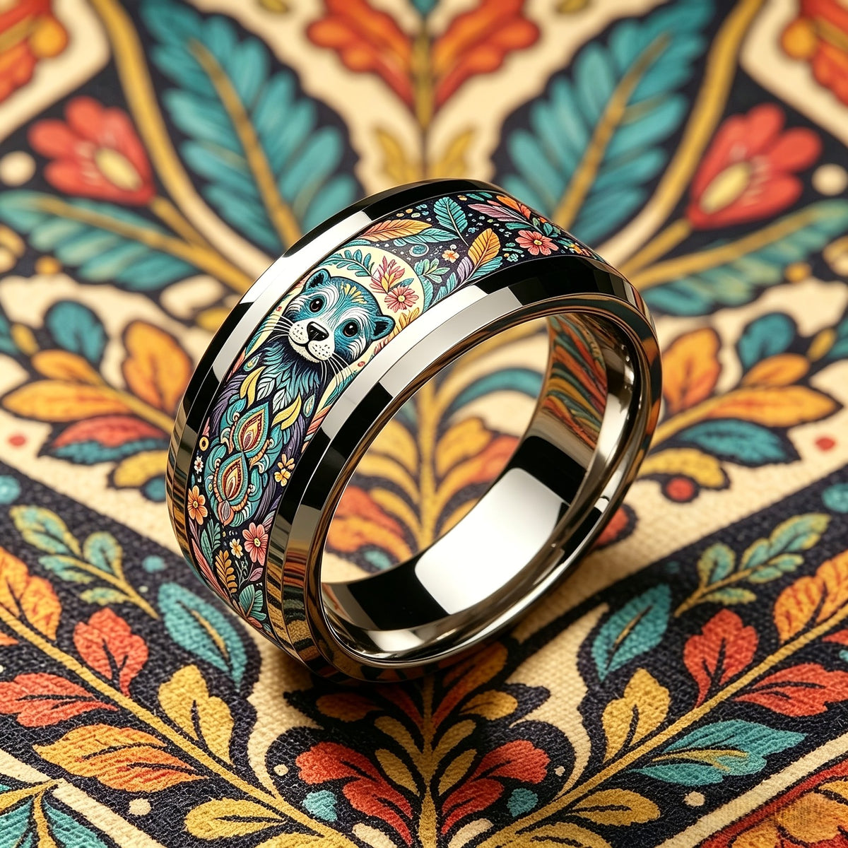 Colorful Otter Floral Ring