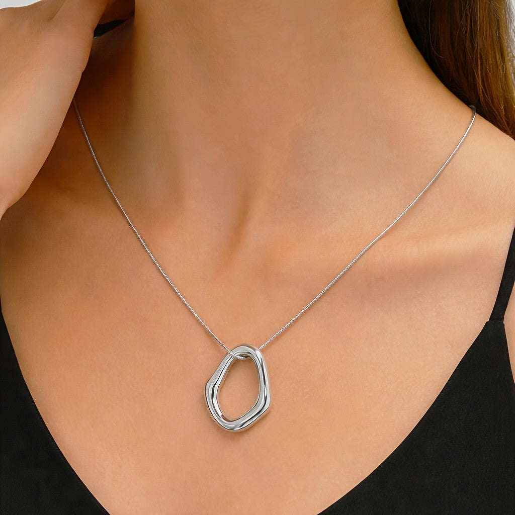 Geometric Irregular Loop Necklace