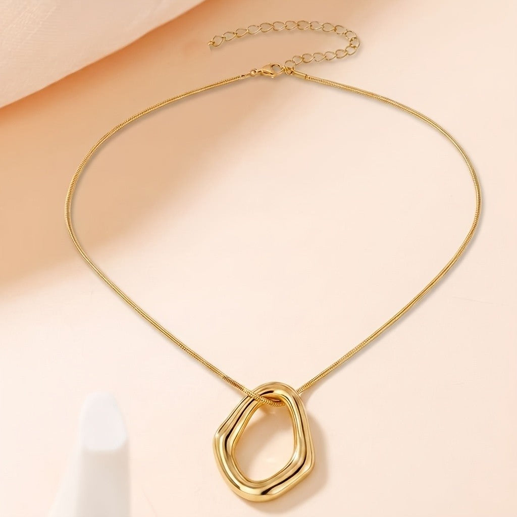 Geometric Irregular Loop Necklace