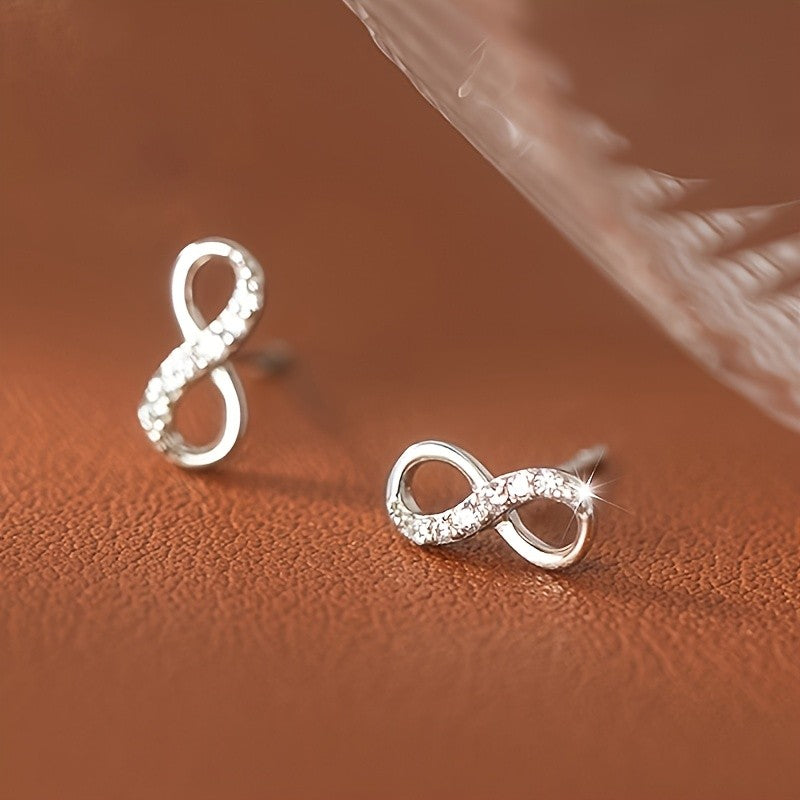 Crystal Infinity Stud Earrings
