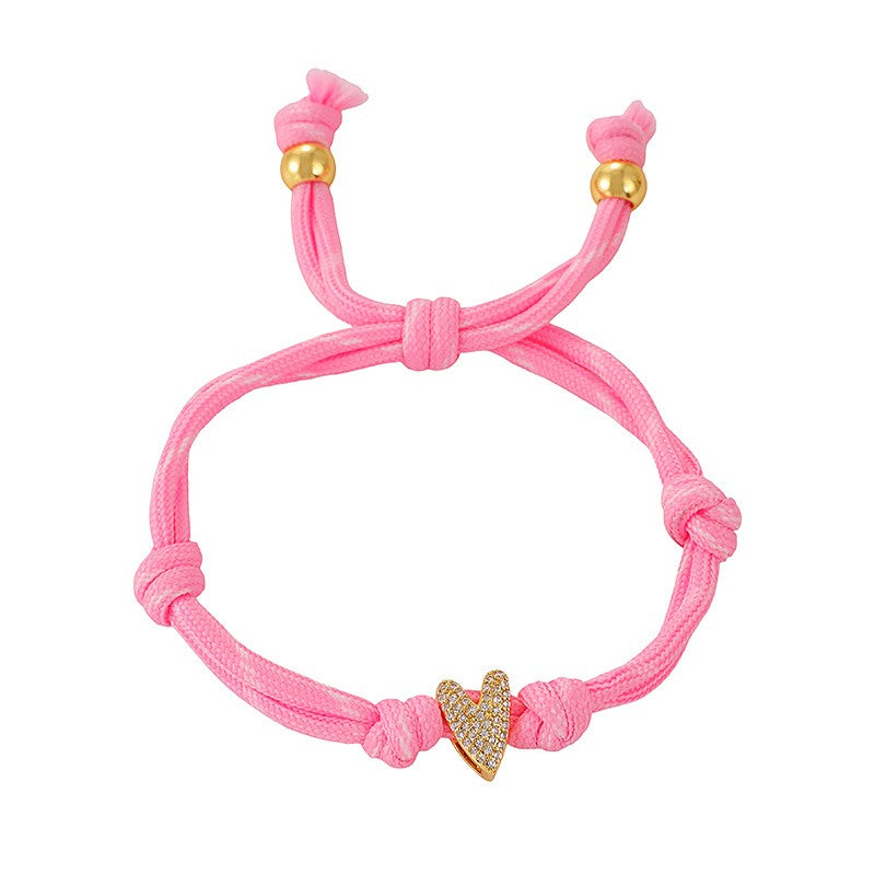 Colorful Braided Heart Bracelet