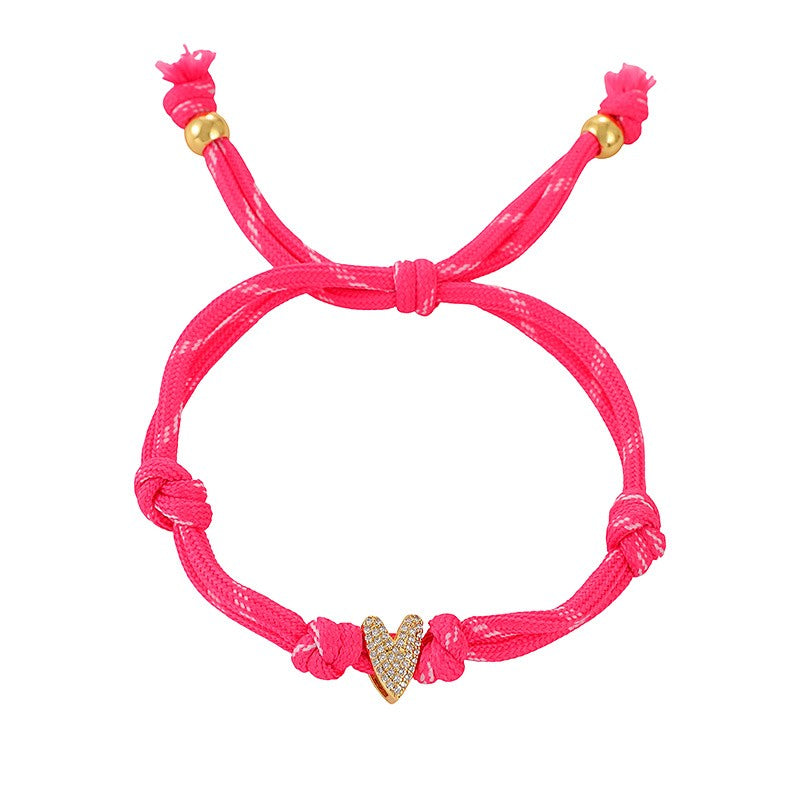 Colorful Braided Heart Bracelet