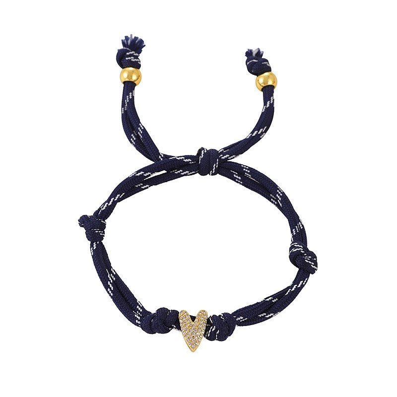 Colorful Braided Heart Bracelet